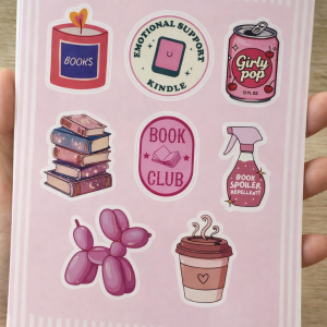 lámina de stickers lectora cozy